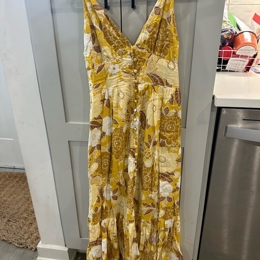 Abercrombie & Fitch Yellow Floral Maxi Dress
